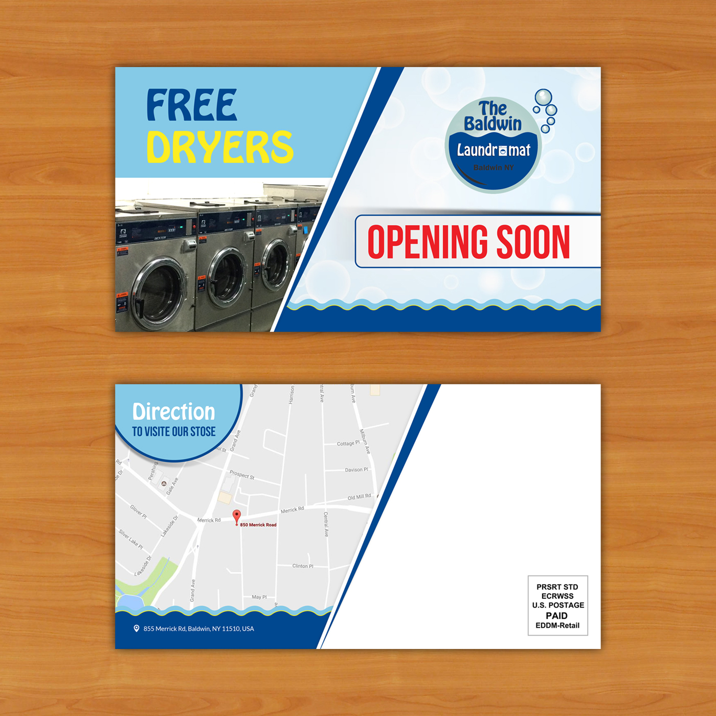 Postcard Design by debdesign for Tremont Laundry | Design #13517383