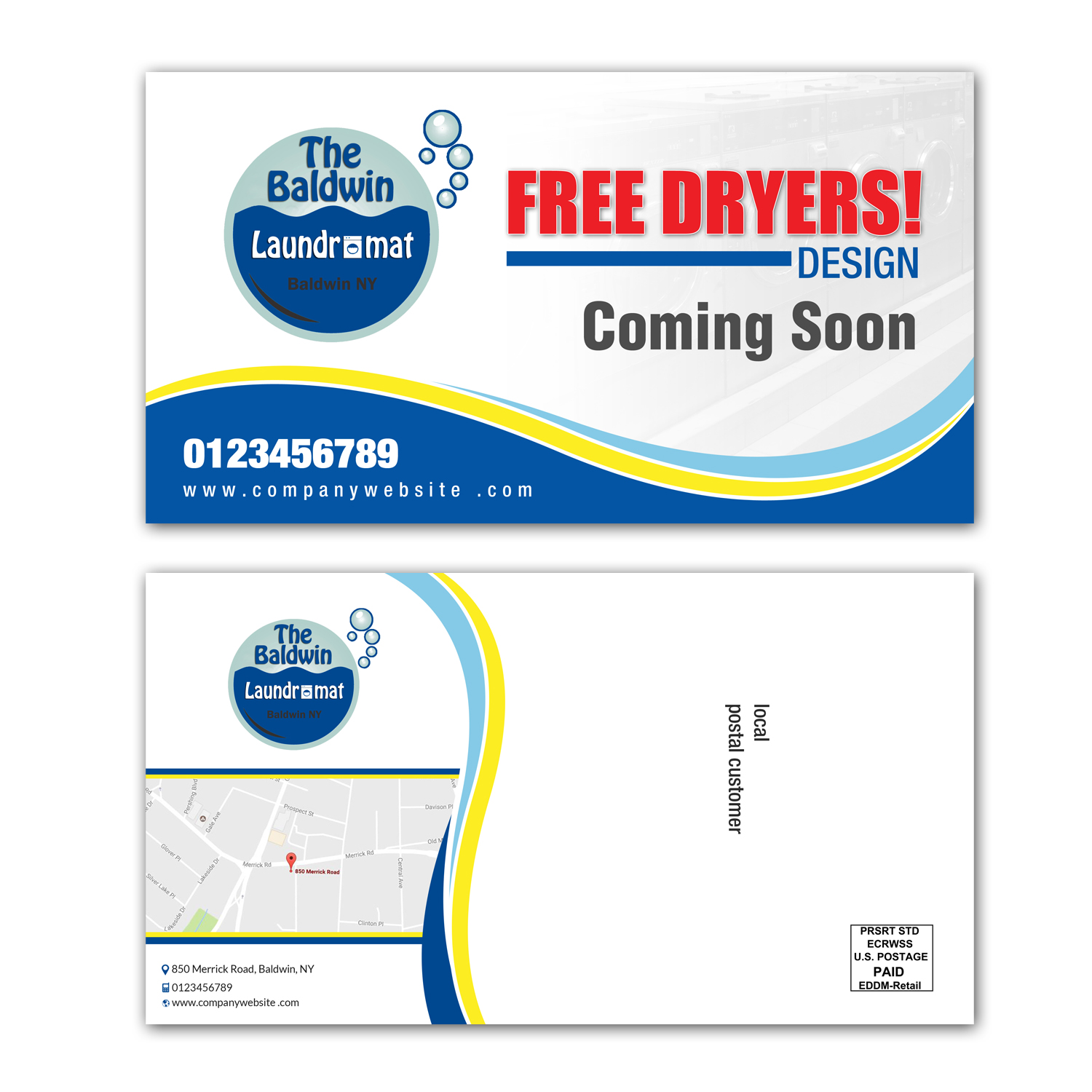 Diseño de Postal por creative.bugs para Tremont Laundry | Diseño #13507943