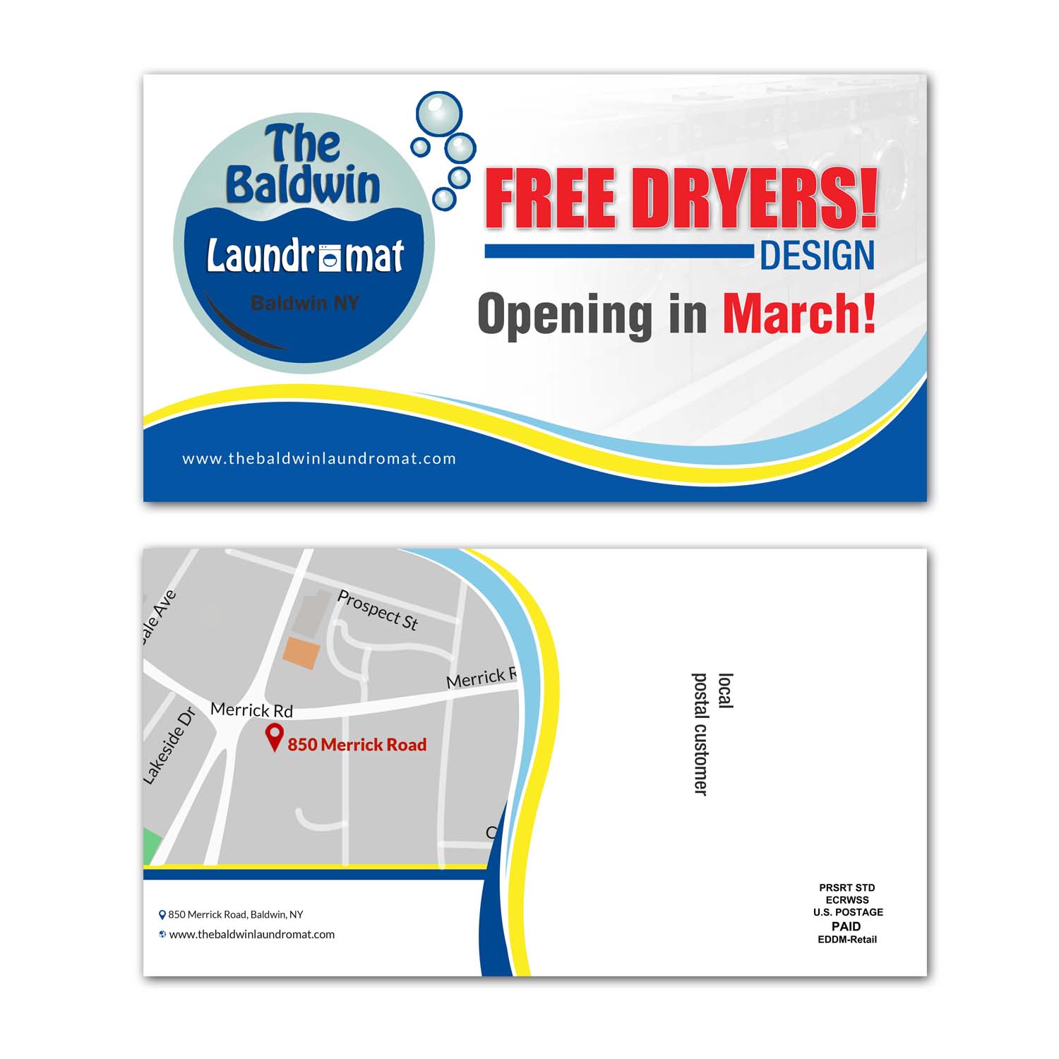 Postcard Design by creative.bugs for Tremont Laundry | Design #13590453