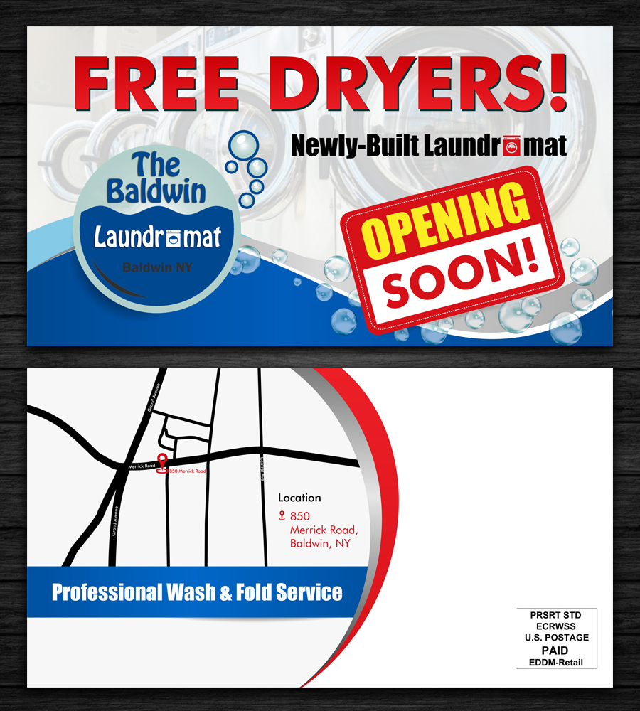 Postcard Design by ecorokerz for Tremont Laundry | Design #13506022