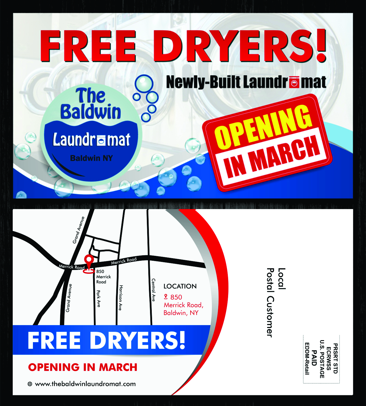 Postcard Design by ecorokerz for Tremont Laundry | Design #13703329