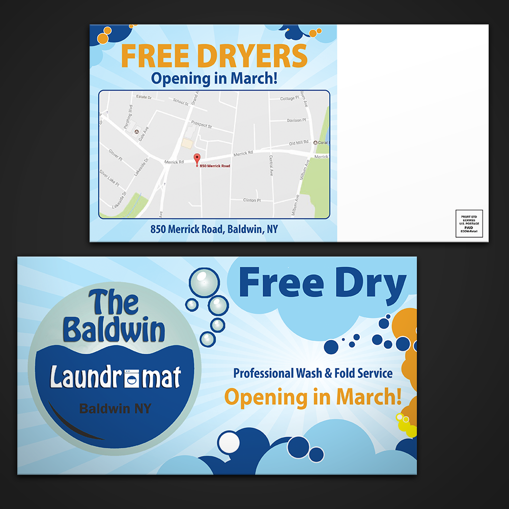 Postcard Design by Mon01 for Tremont Laundry | Design #13599316