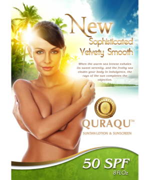 Design de Flyer par jeffdefy pour QURAQU SUNTAN LOTION AND SUNSCREEN  | Design : #13590474
