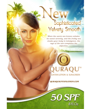 Design de Flyer par jeffdefy pour QURAQU SUNTAN LOTION AND SUNSCREEN  | Design : #13671017