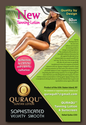 Design de Flyer par meet007 pour QURAQU SUNTAN LOTION AND SUNSCREEN  | Design : #13604410