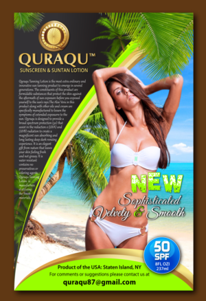 Design de Flyer par meet007 pour QURAQU SUNTAN LOTION AND SUNSCREEN  | Design : #13616070