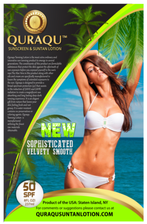 Design de Flyer par meet007 pour QURAQU SUNTAN LOTION AND SUNSCREEN  | Design : #13672278