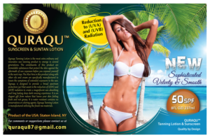 Design de Flyer par meet007 pour QURAQU SUNTAN LOTION AND SUNSCREEN  | Design : #13672342