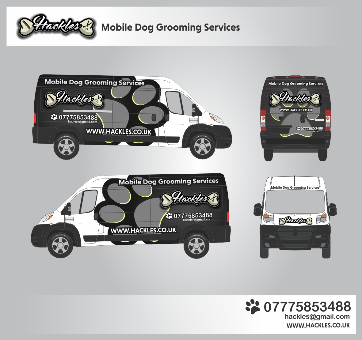 Custom Mobile Dog Grooming Business Window Decal Sticker - Personalize Your Car Or Van (SI10)