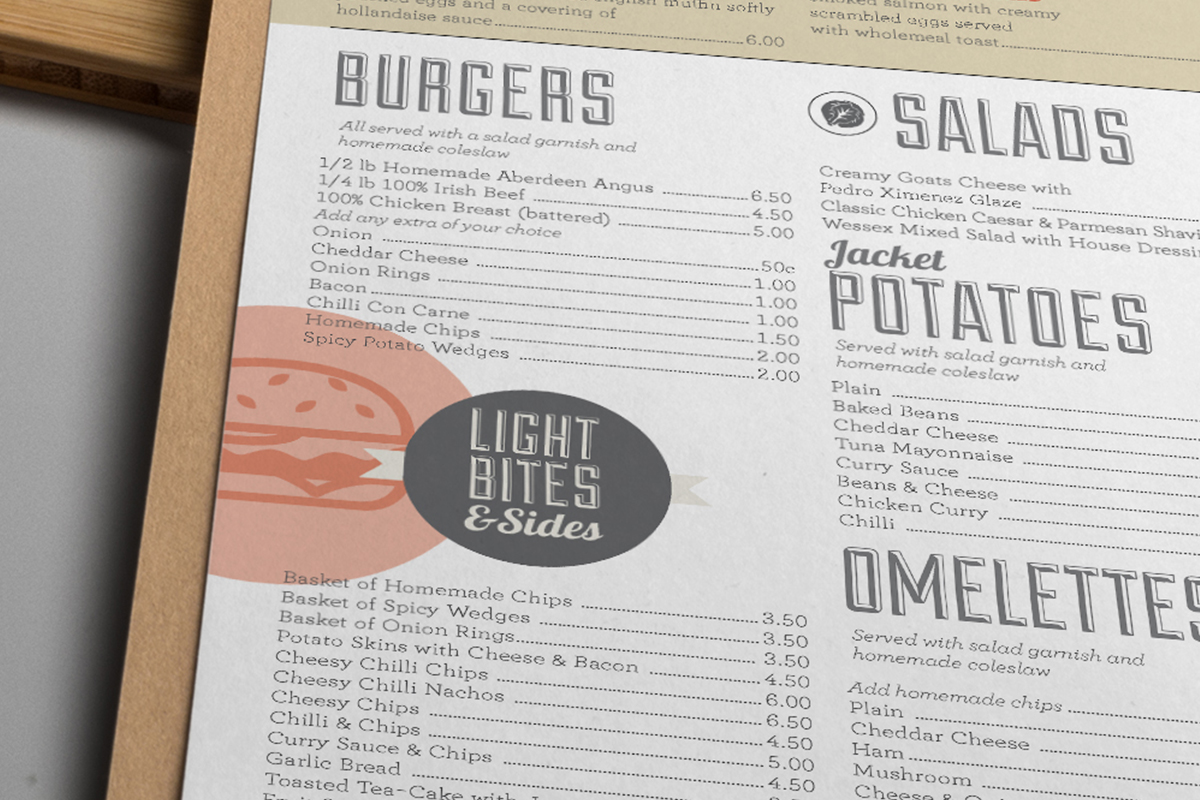 Menu Design by Image Solutions for The Wessex Bar | Design #13614108
