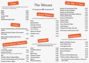 Menu Design by Parul for The Wessex Bar | Design: #13593159