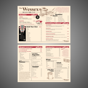 Menu Design by Riyan Aljaedi for The Wessex Bar | Design #13614244