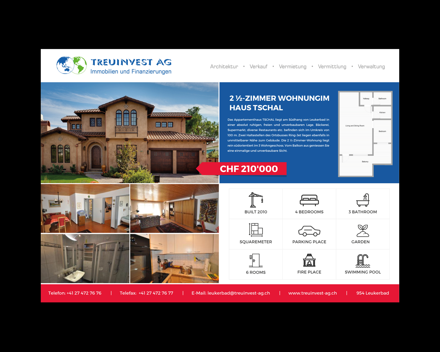 Brochure Design by uniquedesign10 for TREUINVEST AG | Design #13522888