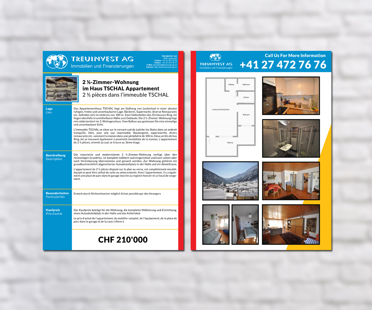 Brochure Design by neboica for TREUINVEST AG | Design #13512766