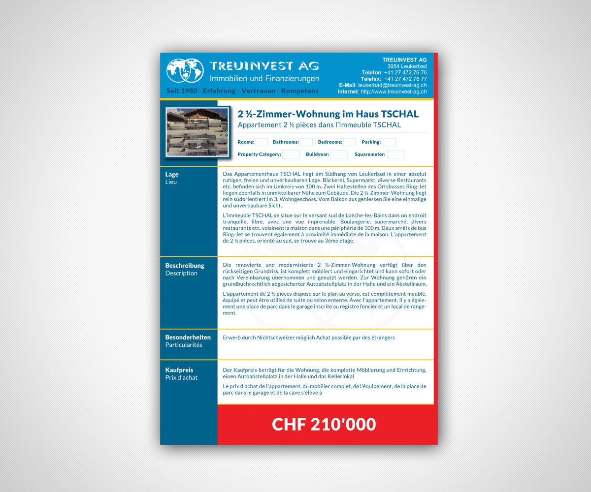 Brochure Design by neboica for TREUINVEST AG | Design #13513746
