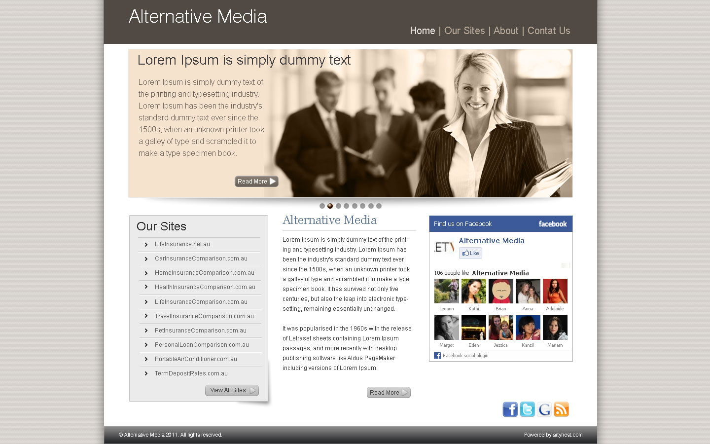 Web Design by Artynest for Alternative Media | Design #538522