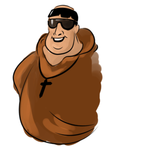 Custom illustration of 2 monks 1 bad and 1 good  | Design Illustration par Abbin Joseph Thomas