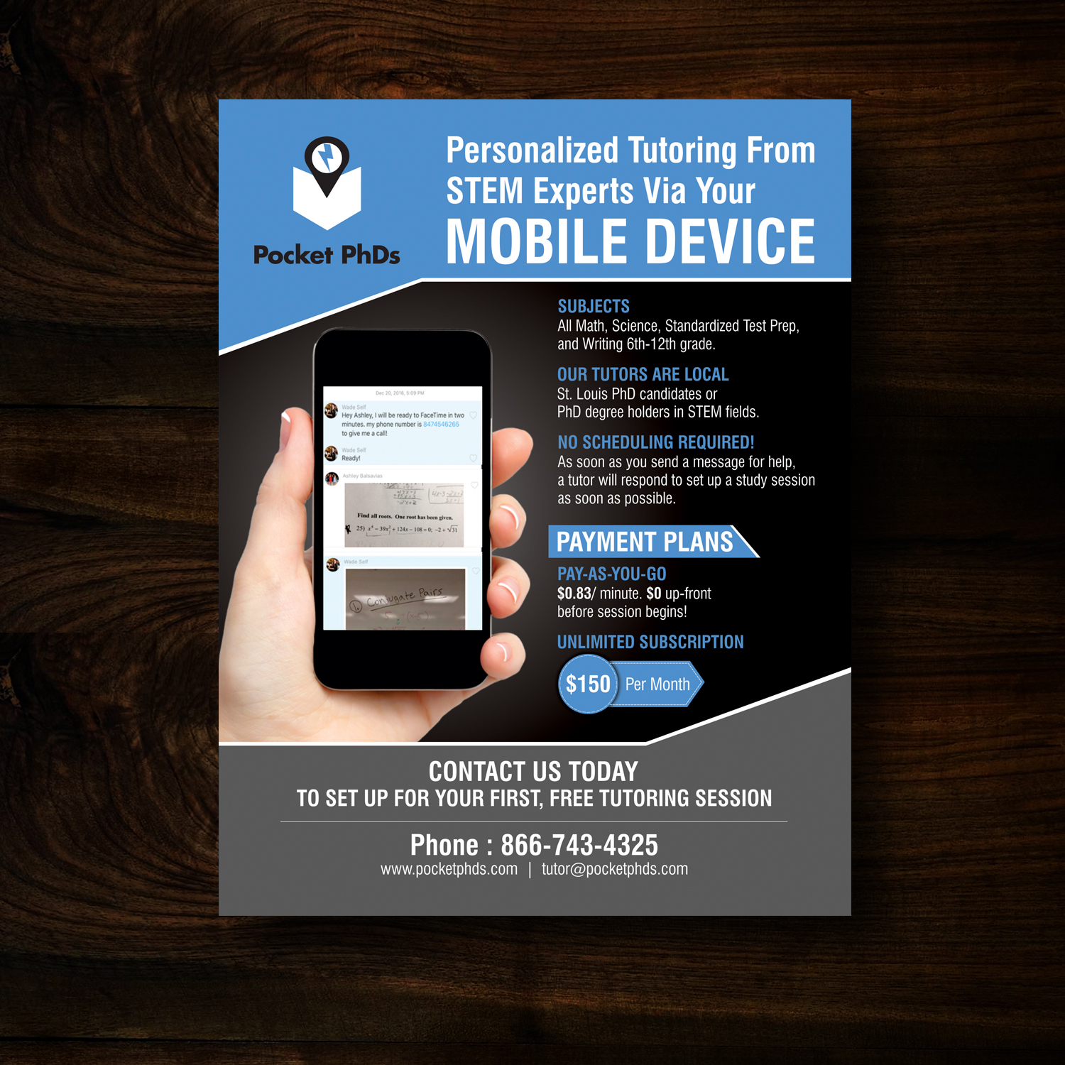 Flyer Design by uk for Pocket PhDs, Inc | Design #13572656