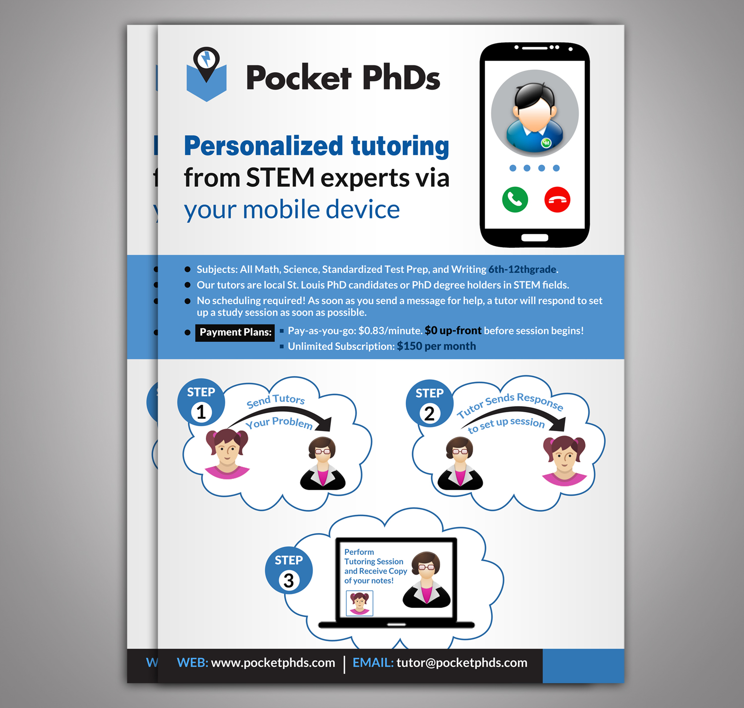 Flyer Design by debdesign for Pocket PhDs, Inc | Design #13543708