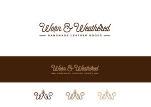 W Worn & Weathered Leather Shop or Worn & Weathered Handmade Leather Goods | Logo Design by ultramarin