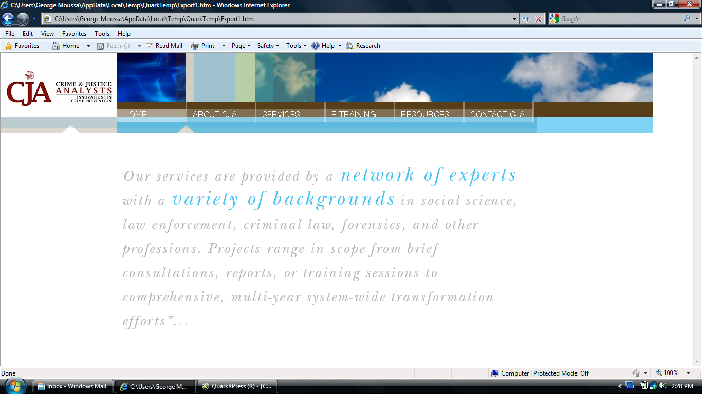 Web Design by George Moussa for Crime and Justice Analysts | Design #32890