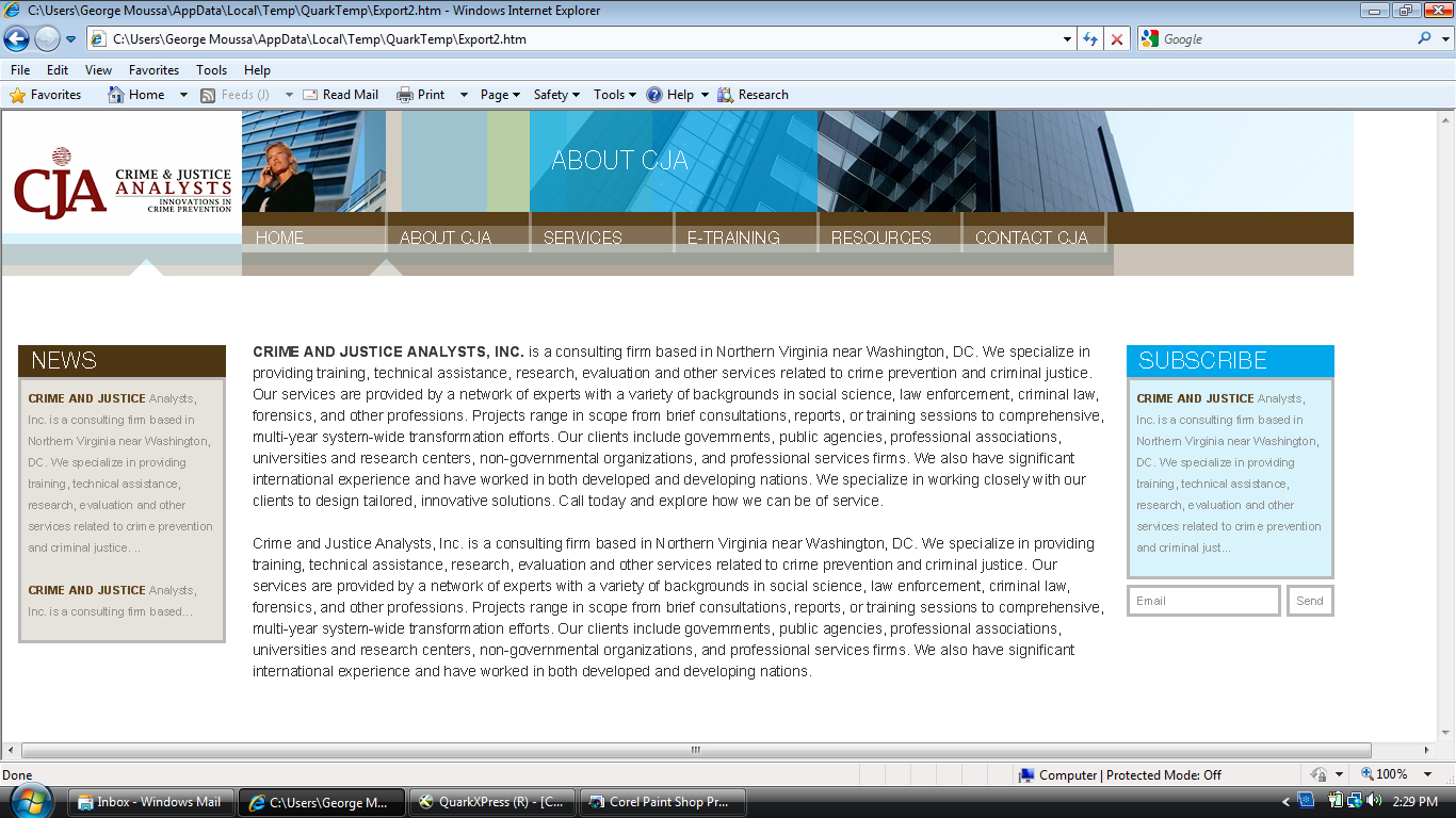 Web Design by George Moussa for Crime and Justice Analysts | Design #32891