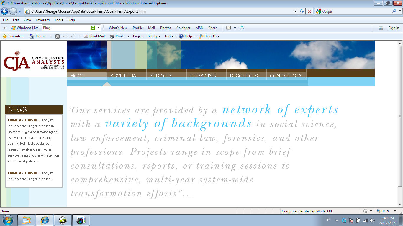 Web Design by George Moussa for Crime and Justice Analysts | Design #33159