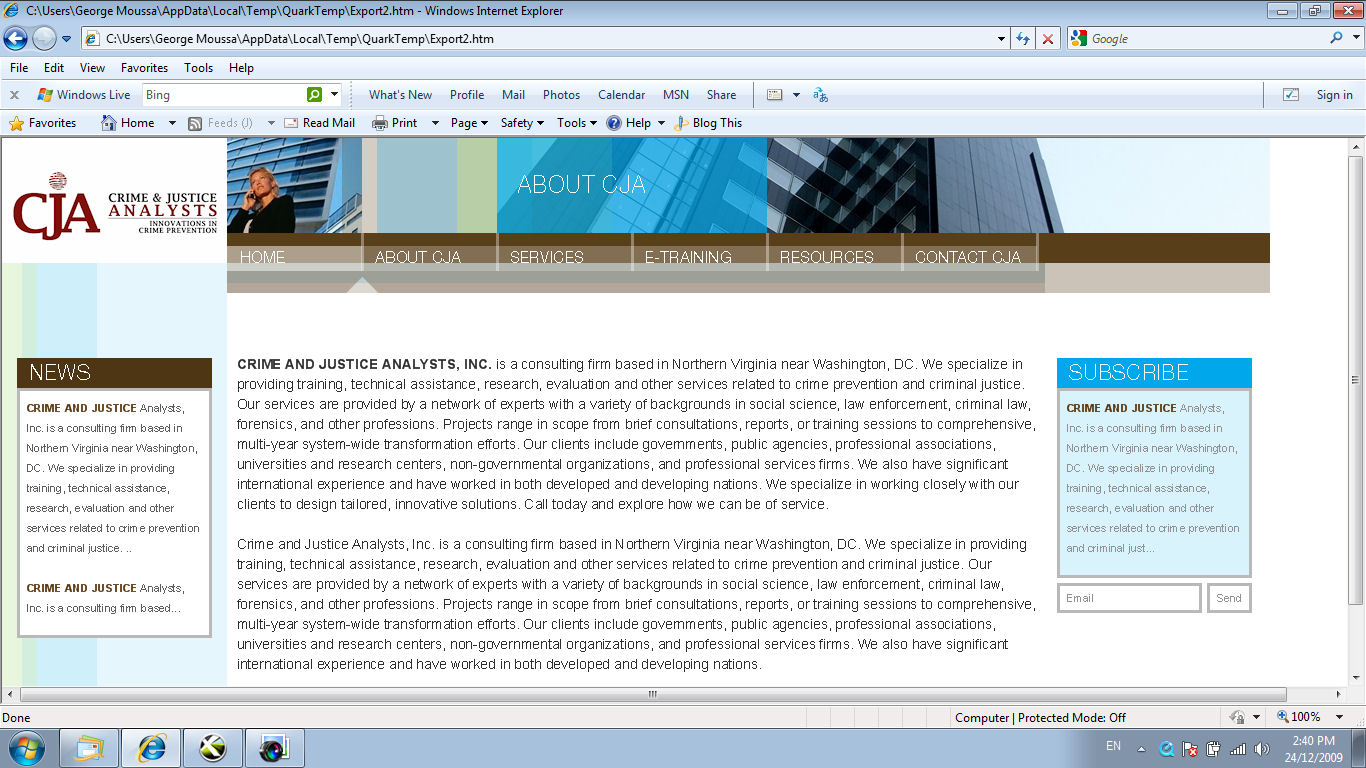 Web Design by George Moussa for Crime and Justice Analysts | Design #33160