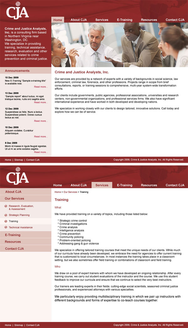 Diseño Web por KK'z para Crime and Justice Analysts | Diseño #33328