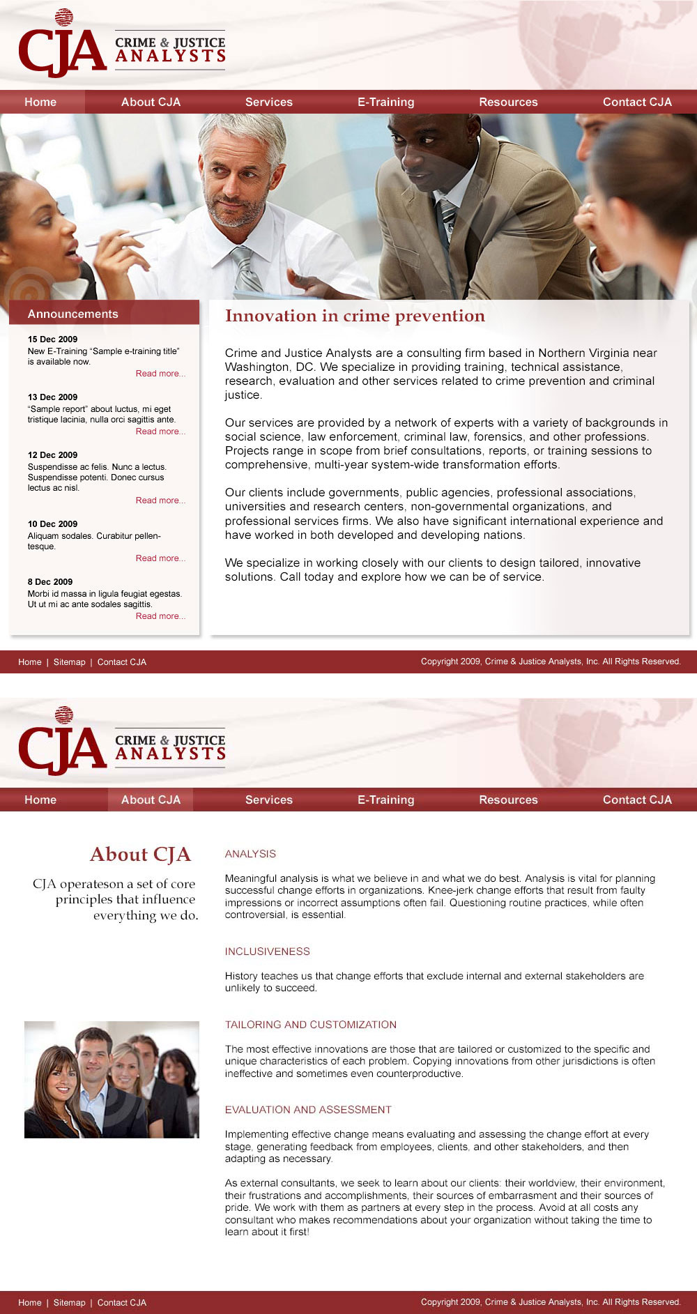 Web Design by KK'z for Crime and Justice Analysts | Design #34444