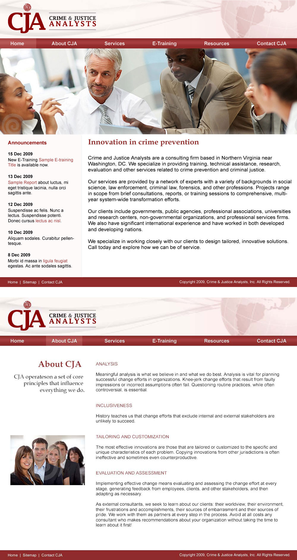 Web Design by KK'z for Crime and Justice Analysts | Design #34456