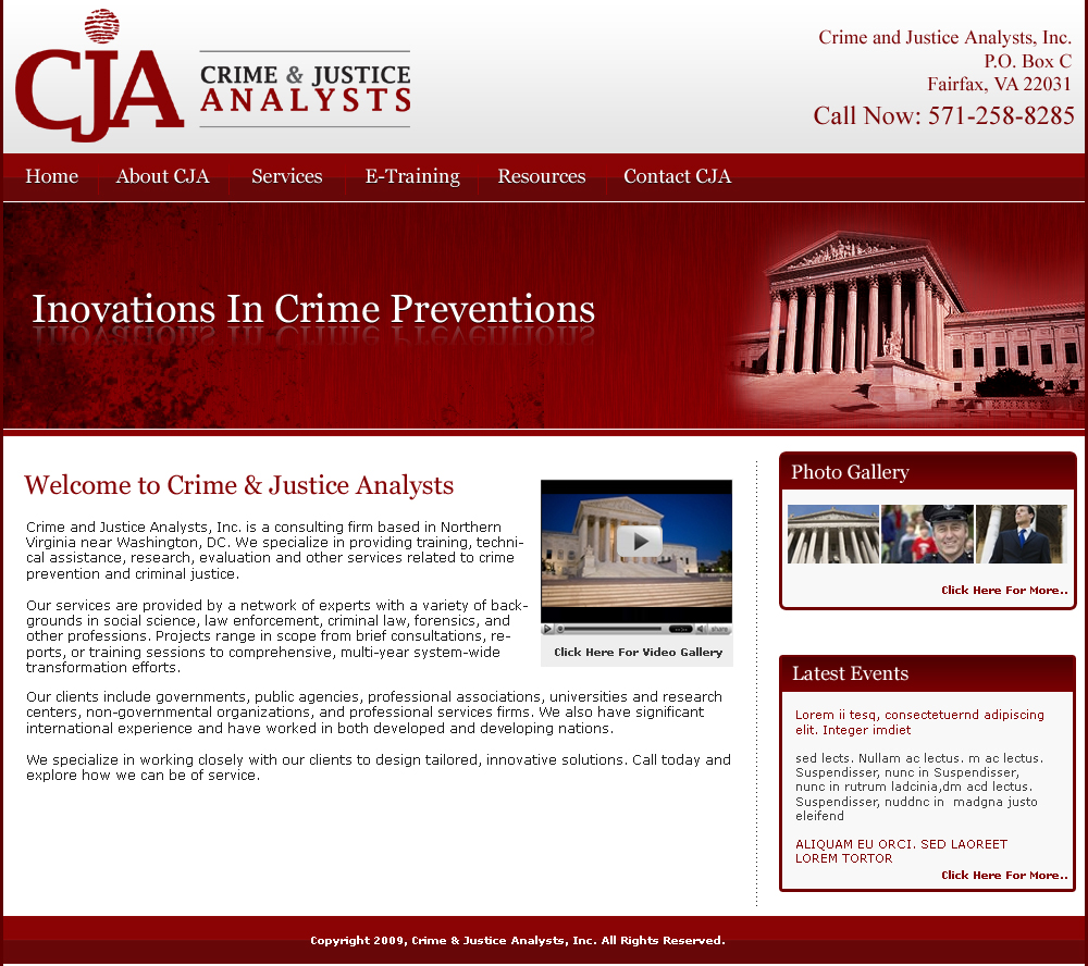 Web Design by LogoDesigns.ae for Crime and Justice Analysts | Design #33293