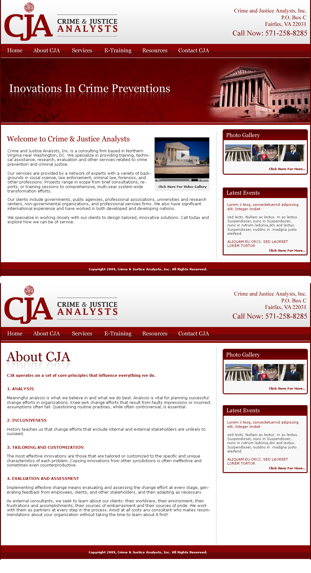 Web Design by LogoDesigns.ae for Crime and Justice Analysts | Design #33294