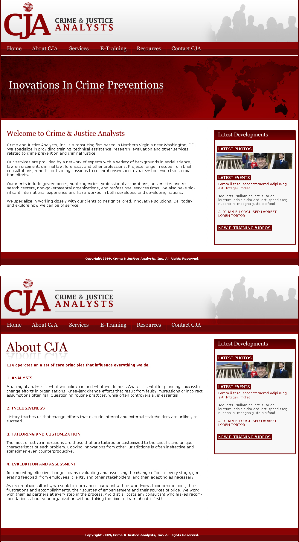 Diseño Web por LogoDesigns.ae para Crime and Justice Analysts | Diseño #33361