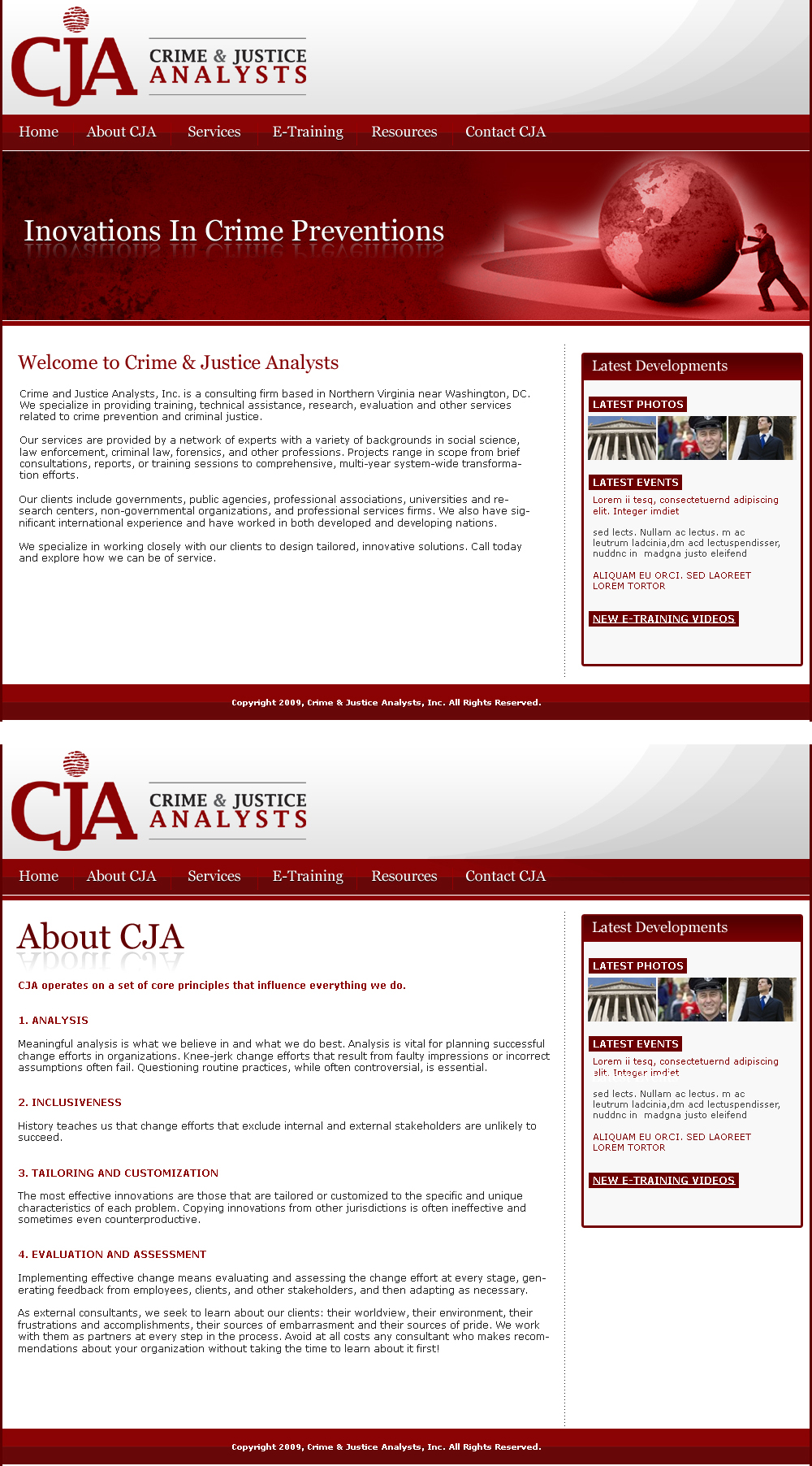 Web Design by LogoDesigns.ae for Crime and Justice Analysts | Design #33364