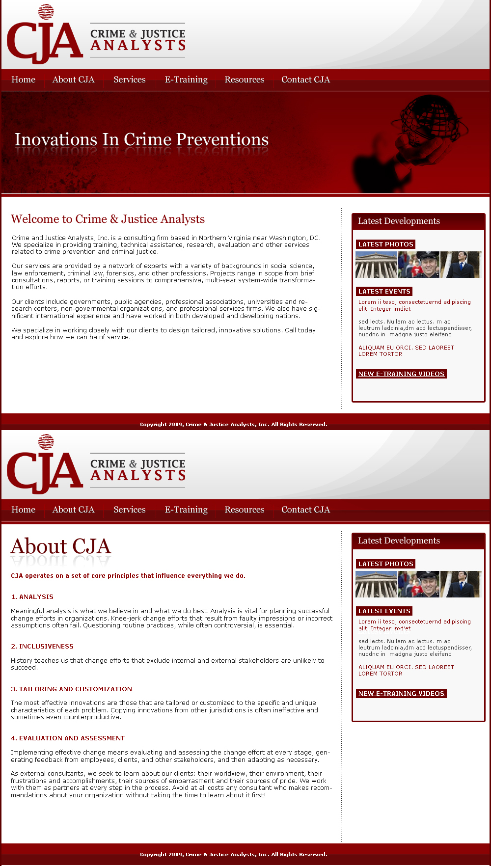 Web Design by LogoDesigns.ae for Crime and Justice Analysts | Design #33366