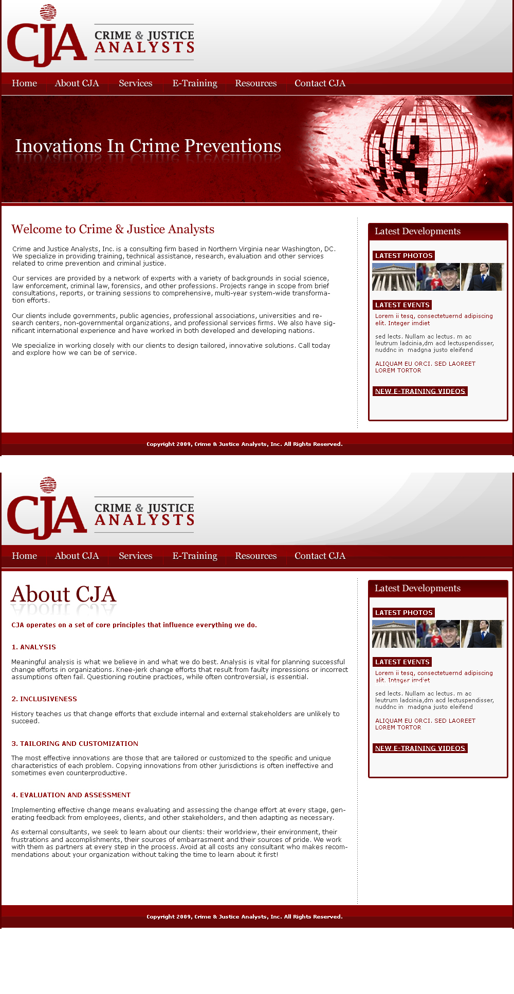 Web Design by LogoDesigns.ae for Crime and Justice Analysts | Design #33367