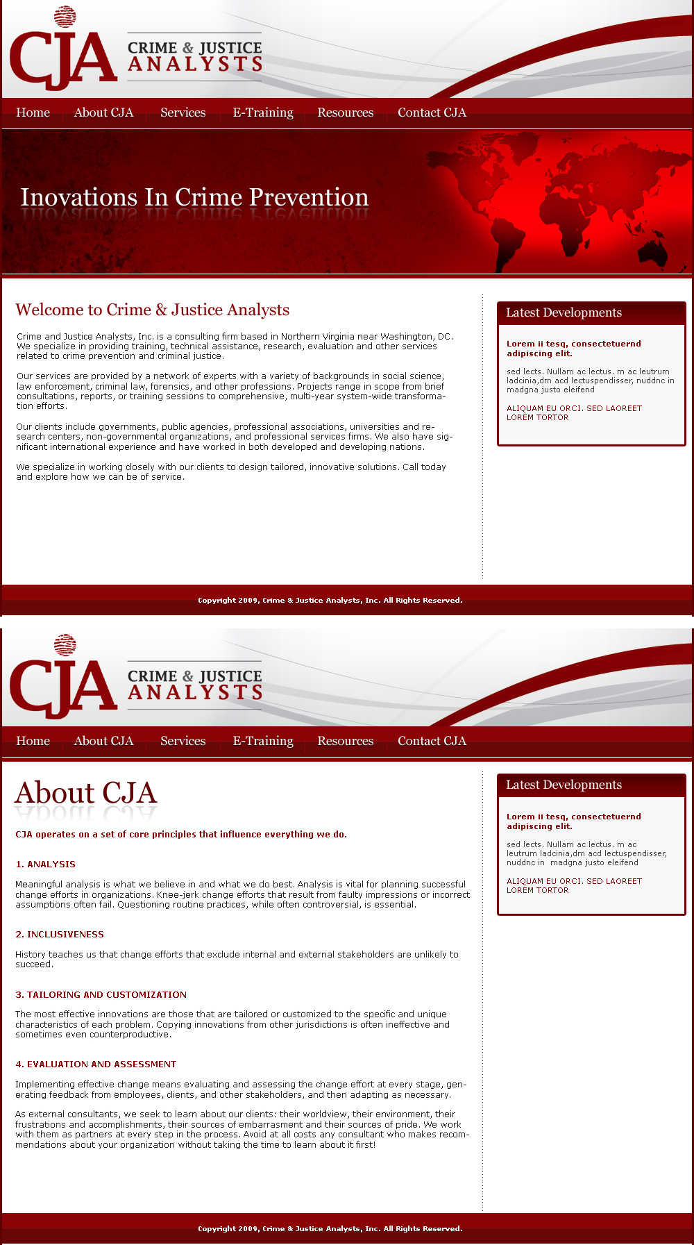 Web Design by LogoDesigns.ae for Crime and Justice Analysts | Design #33420