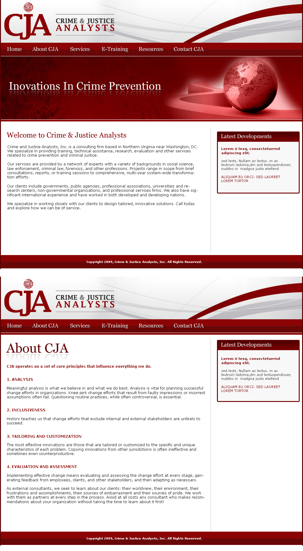 Web Design by LogoDesigns.ae for Crime and Justice Analysts | Design #33421