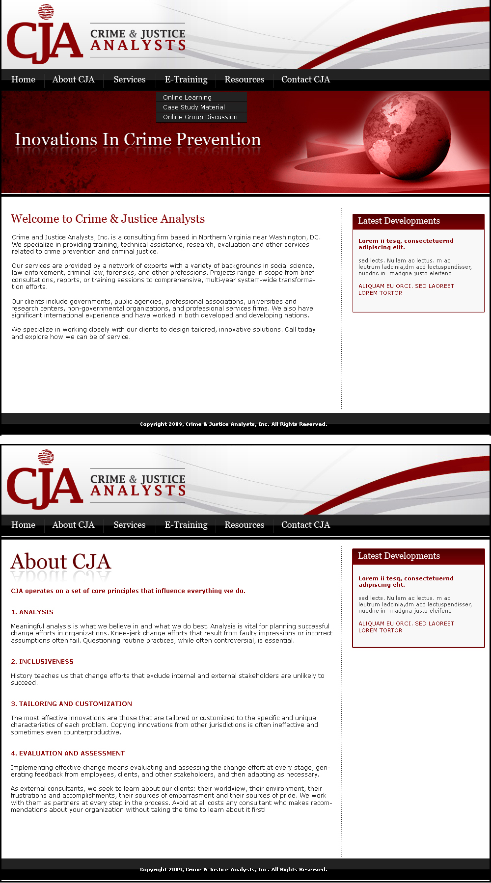 Diseño Web por LogoDesigns.ae para Crime and Justice Analysts | Diseño #33551