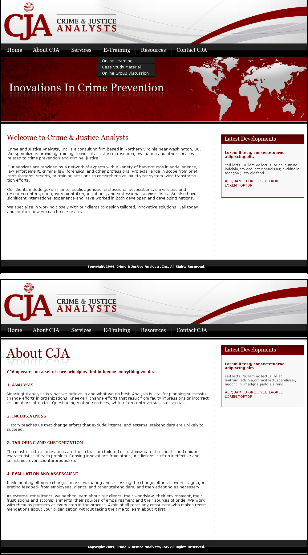Web Design by LogoDesigns.ae for Crime and Justice Analysts | Design #33552