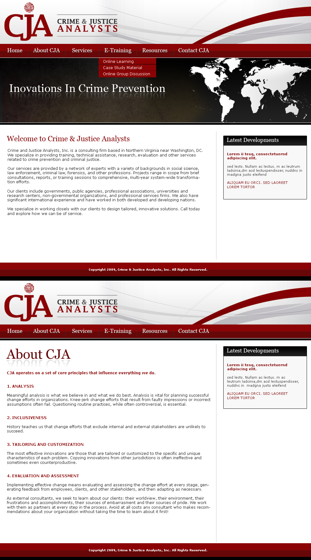 Web Design by LogoDesigns.ae for Crime and Justice Analysts | Design #33648