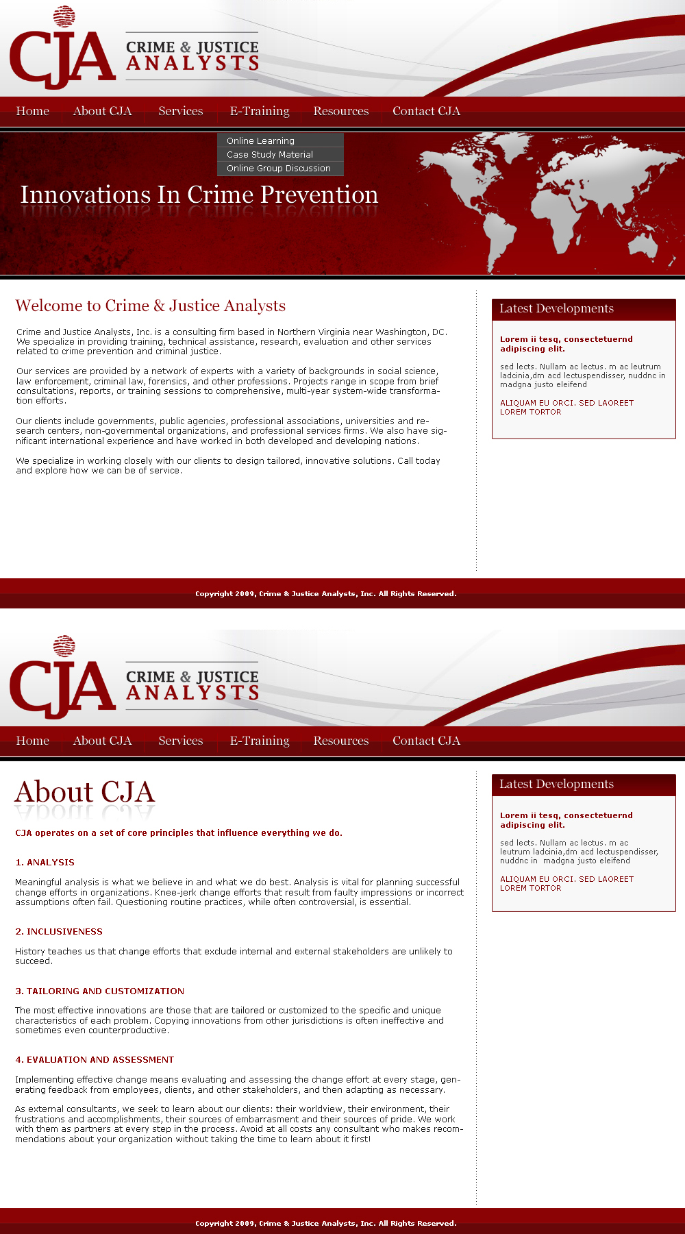 Web-Design von LogoDesigns.ae für Crime and Justice Analysts | Design #33854