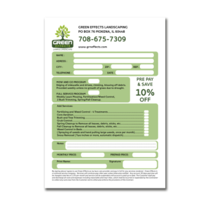 Landscaping Carbonless Copy Door to Door Sales Order Form | Print Design by Wally_F