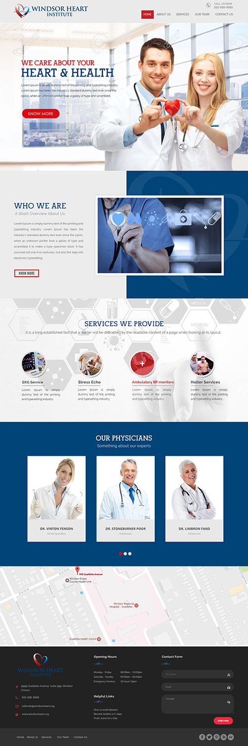 Web Design by webxvision for Windsor Heart Institute | Design #13602846