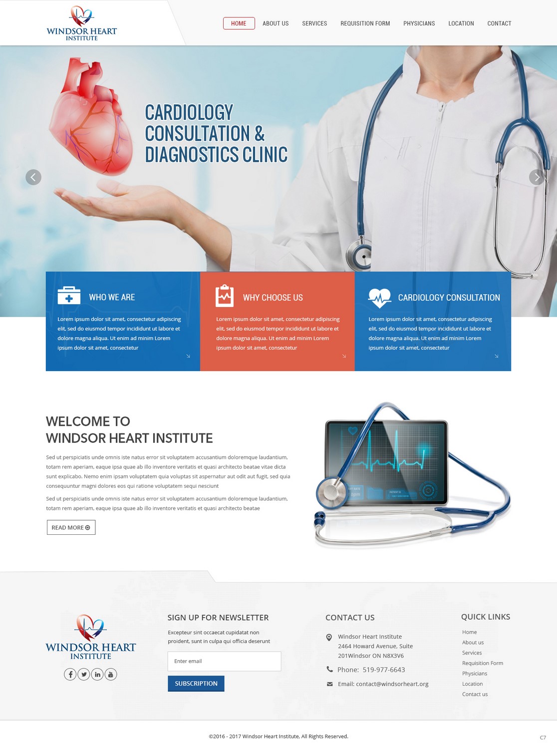 Diseño Web por pb para Windsor Heart Institute | Diseño #13561544