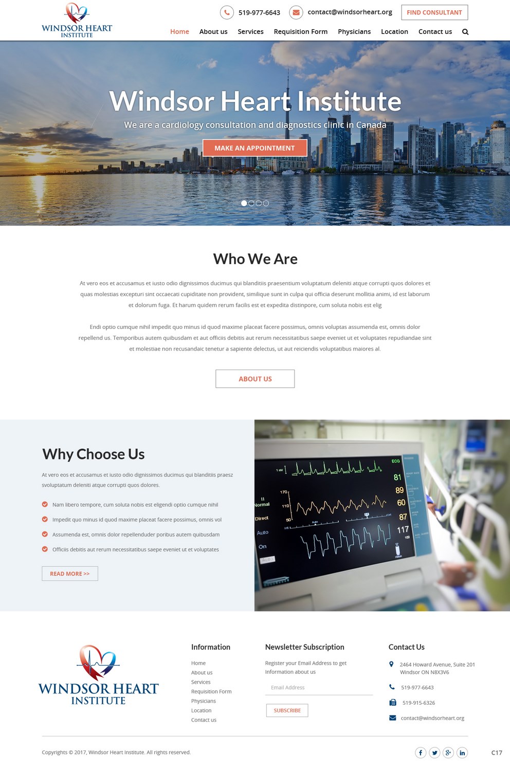 Web Design par pb pour Windsor Heart Institute | Design #13587382