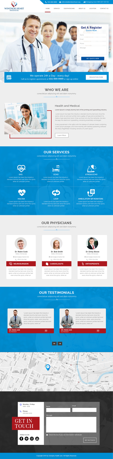 Web Design by Xclusive Designers for Windsor Heart Institute | Design #13593882
