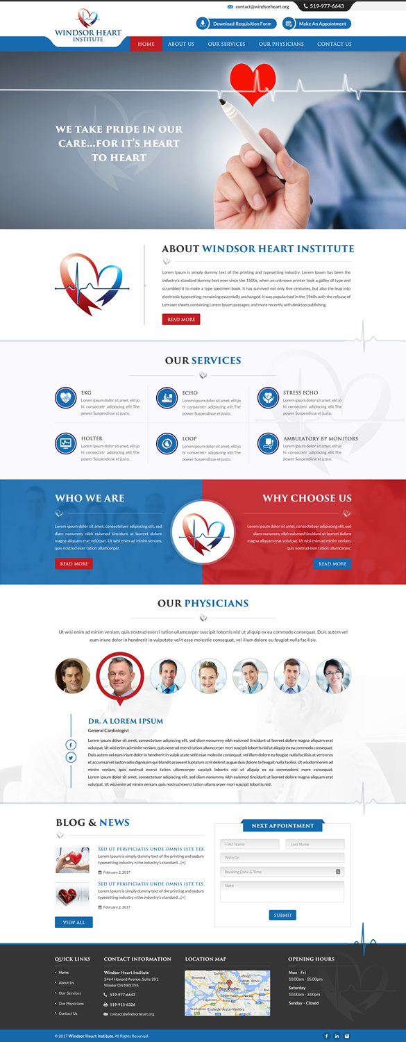 Web-Design von jdv für Windsor Heart Institute | Design #13580868
