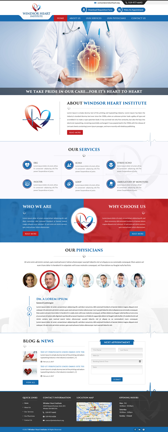 Web-Design von jdv für Windsor Heart Institute | Design #13580869